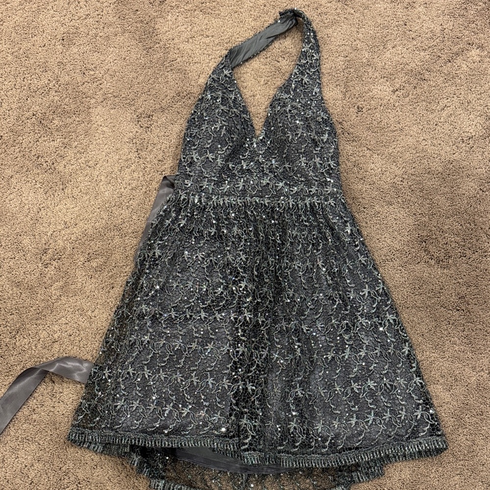 Adrianna Papell lace dress with sequin detail